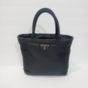 PRADA Authentic black nylon small zipper tote bag